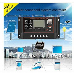 60A Solar Panel Controller/Battery Charger Regulator 12V/24V Auto with Dual USB